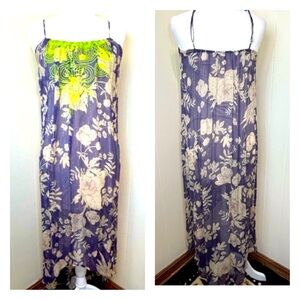 TWELFTH STREET BY CYNTHIA VINCENT Petites Dress Purple Ivory Silk Dress Size 2.